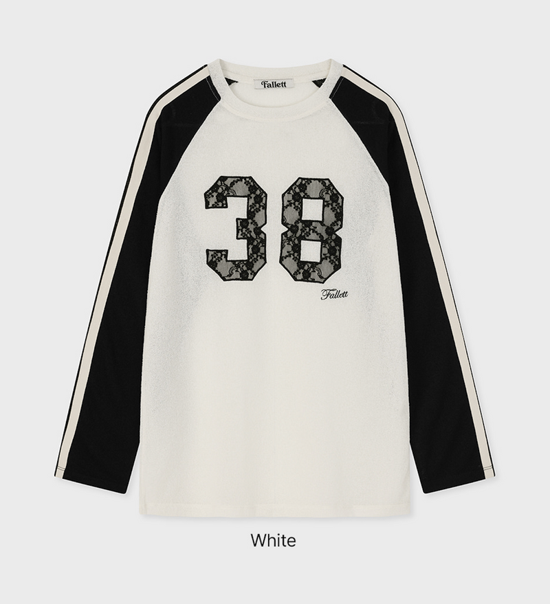 Contrast Raglan Long Sleeve Top White