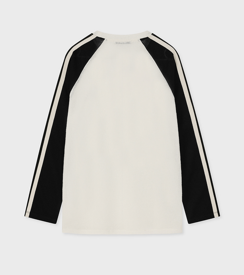 Contrast Raglan Long Sleeve Top White