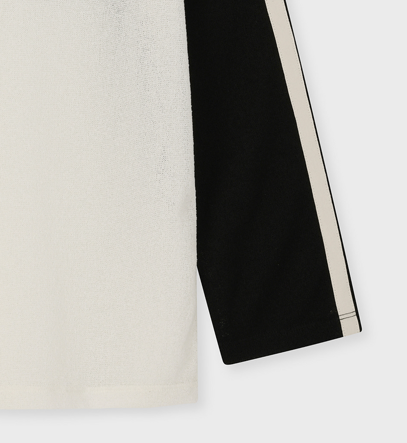 Contrast Raglan Long Sleeve Top White
