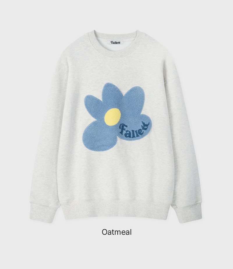 Boucle Flower Sweatshirt Oatmeal