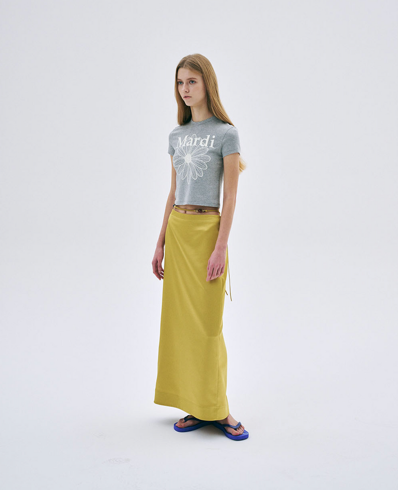 Cropped Tshirt Flowermardi Grey Ivory