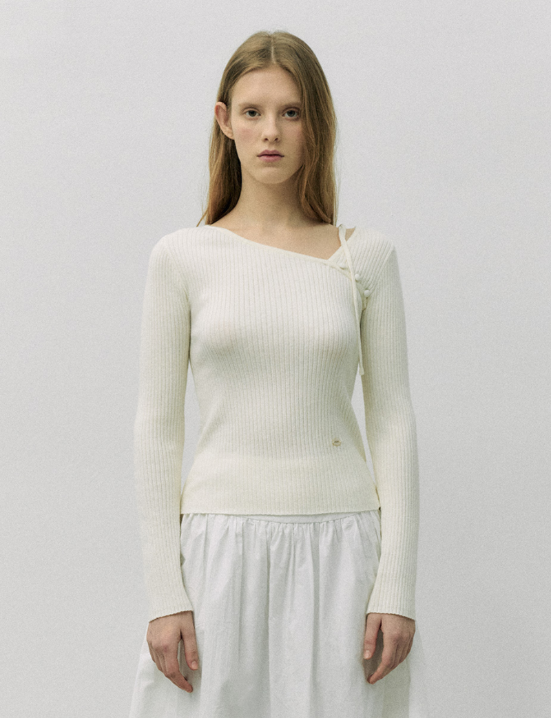 Cut Out Ribbon Knit Ivory