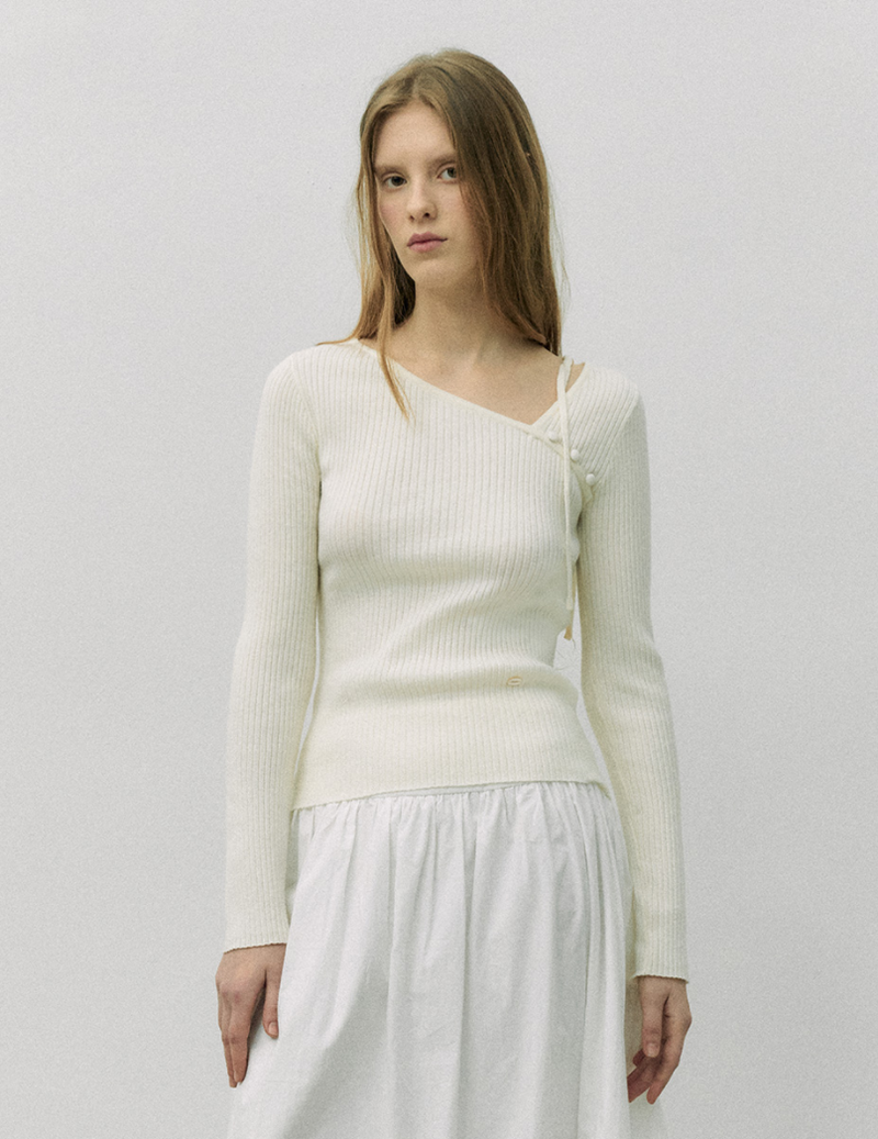 Cut Out Ribbon Knit Ivory