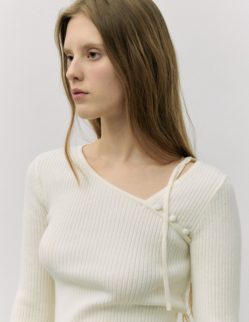 Cut Out Ribbon Knit Ivory