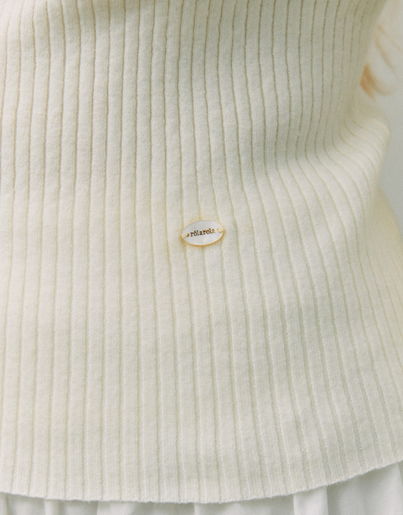 Cut Out Ribbon Knit Ivory