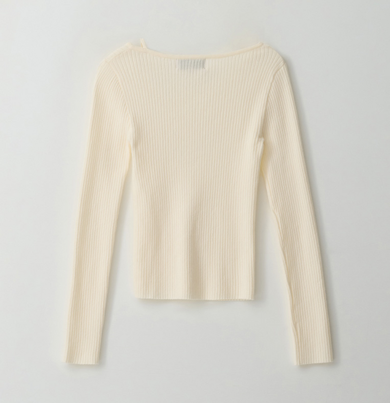 Cut Out Ribbon Knit Ivory