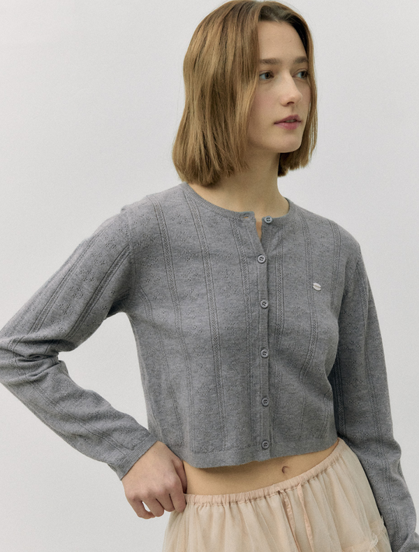Round Skashi Knit Cardigan Grey