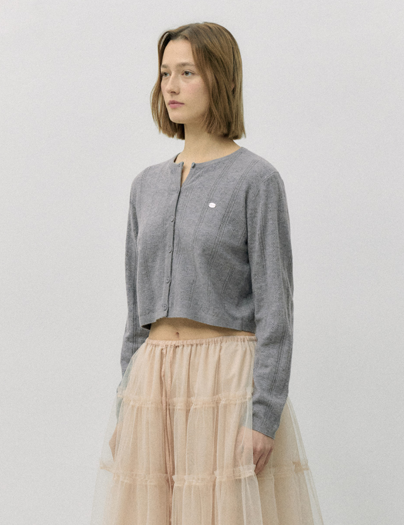 Round Skashi Knit Cardigan Grey