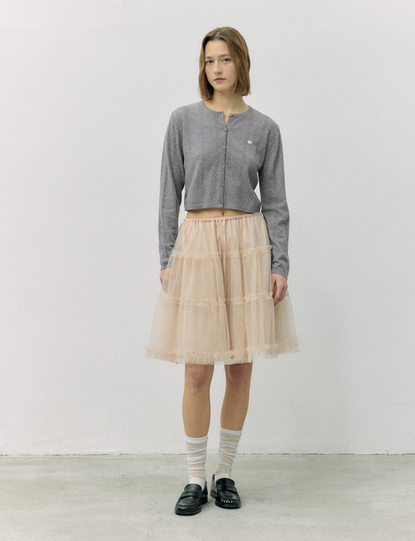 Round Skashi Knit Cardigan Grey