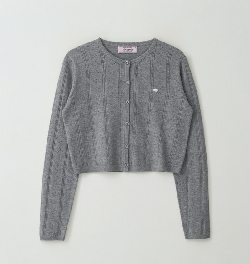 Round Skashi Knit Cardigan Grey
