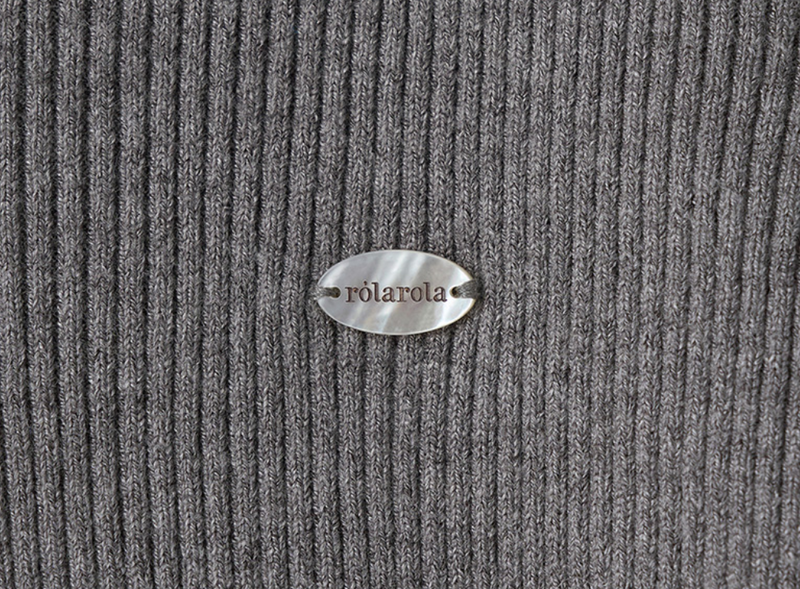 Cut Out Slim Fit Knit Cardigan Grey
