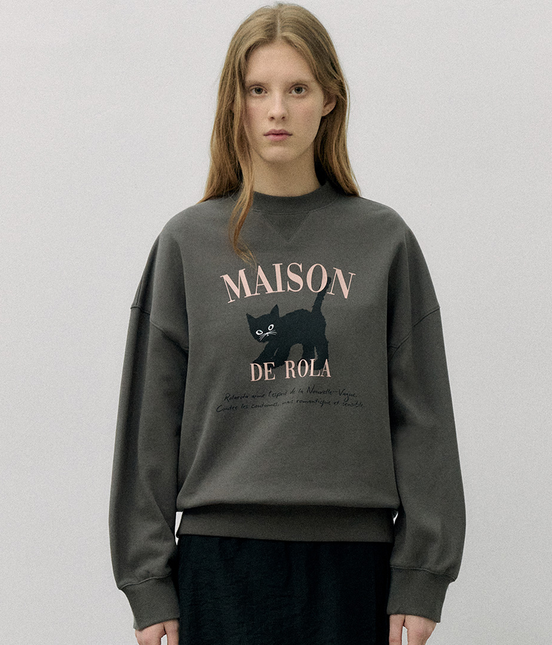 Rola Cat Sweatshirt Charcoal