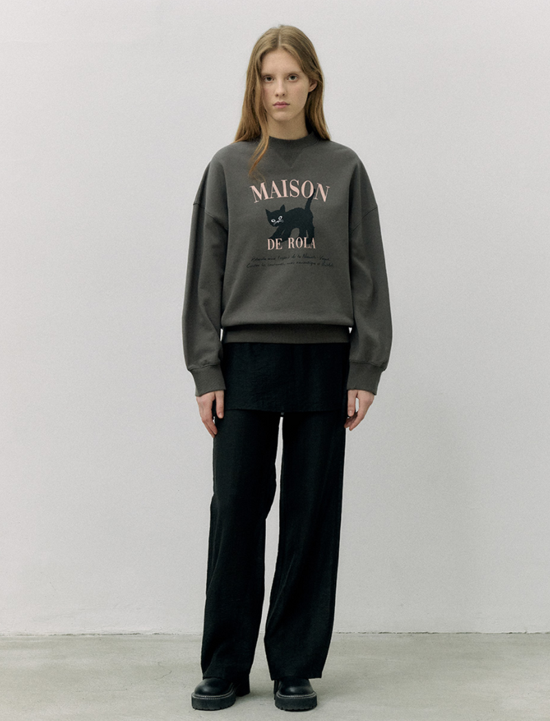 Rola Cat Sweatshirt Charcoal