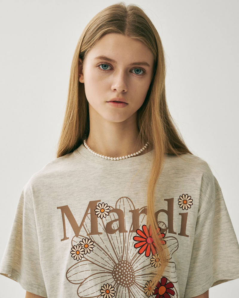 Tshirt Flowermardi Blossom Oatmeal Taupe