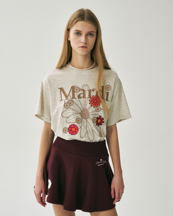 Tshirt Flowermardi Blossom Oatmeal Taupe