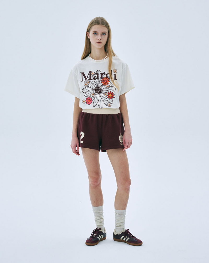 Tshirt Flowermardi Blossom Cream Burgundy