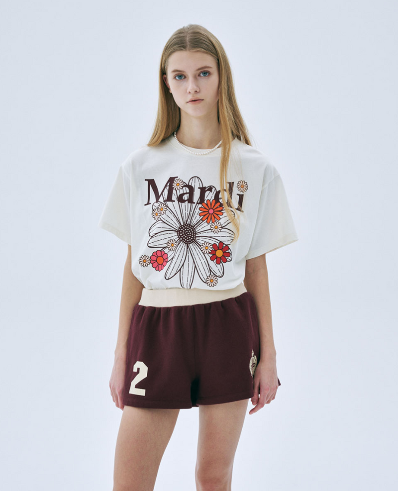Tshirt Flowermardi Blossom Cream Burgundy