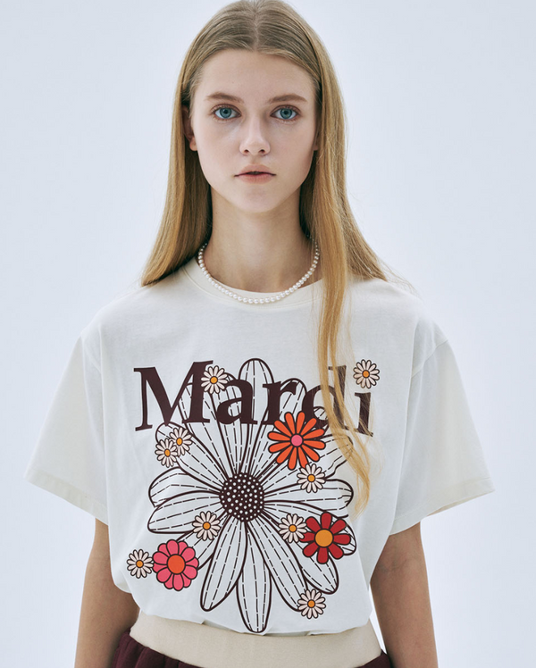 Tshirt Flowermardi Blossom Cream Burgundy