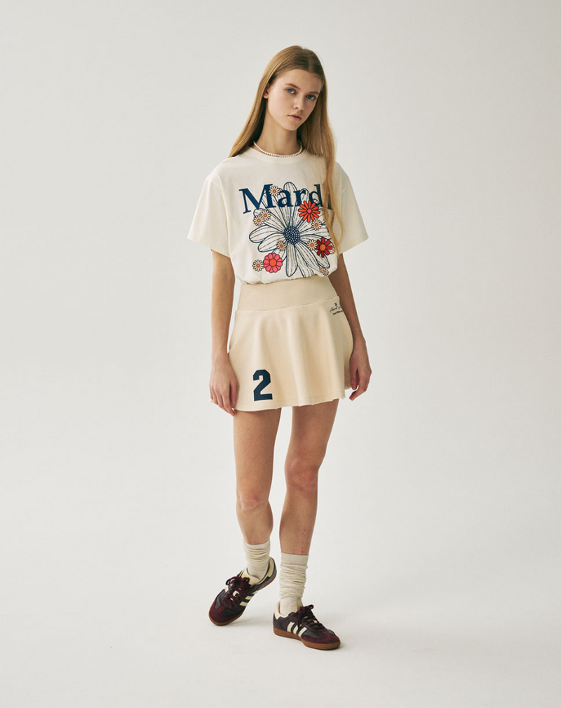Tshirt Flowermardi Blossom Cream Vintage Blue