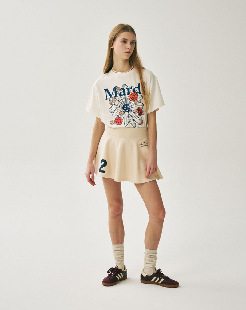 Tshirt Flowermardi Blossom Cream Vintage Blue