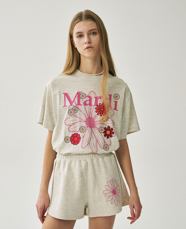 Tshirt Flowermardi Blossom Oatmeal Pink