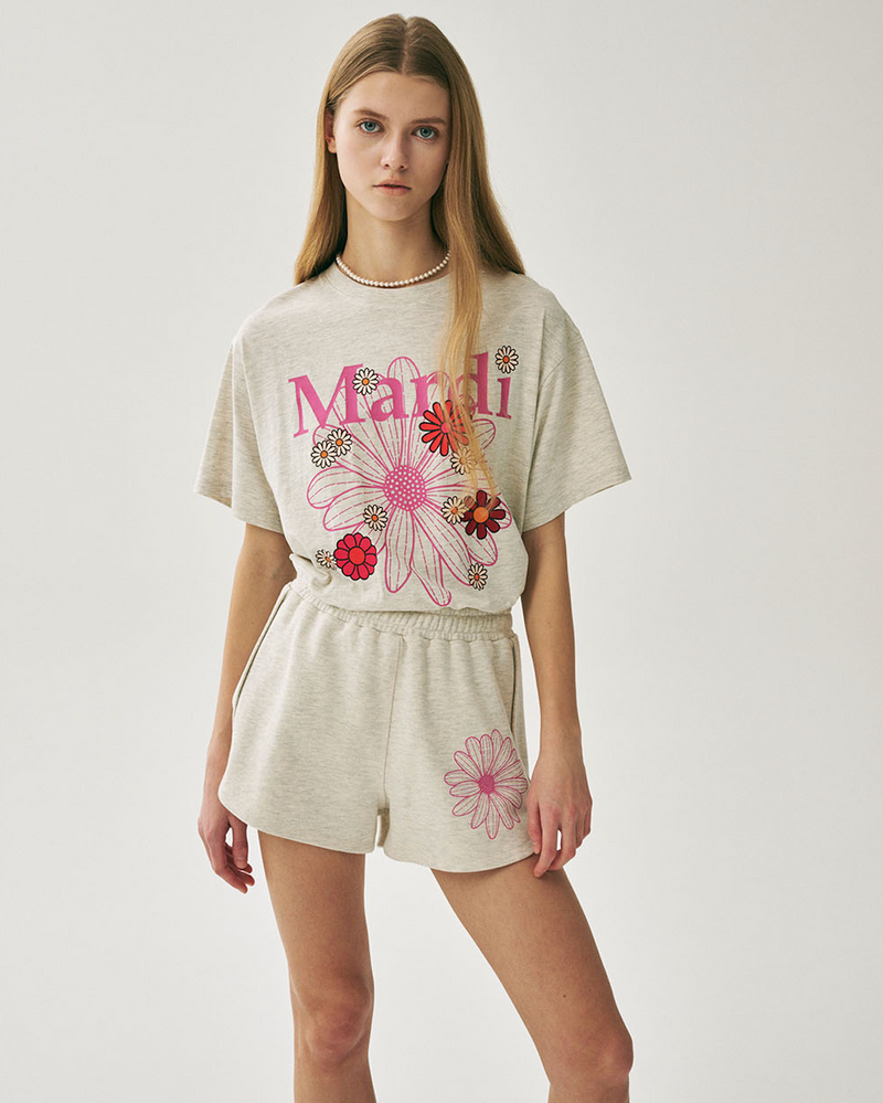 Tshirt Flowermardi Blossom Oatmeal Pink