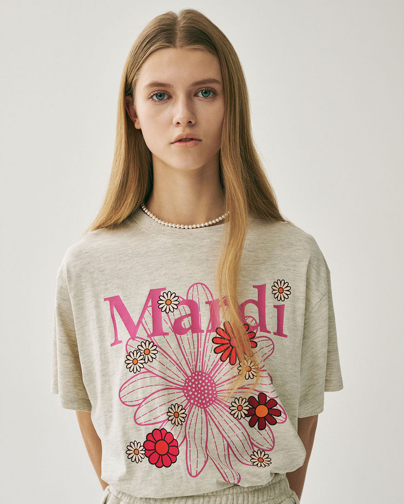 Tshirt Flowermardi Blossom Oatmeal Pink