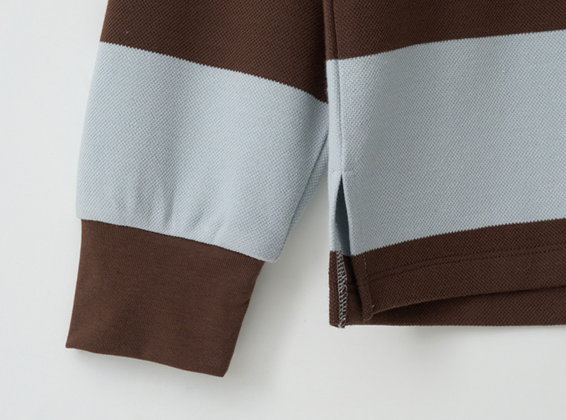 Stripe Collar T-shirt Brown Mint