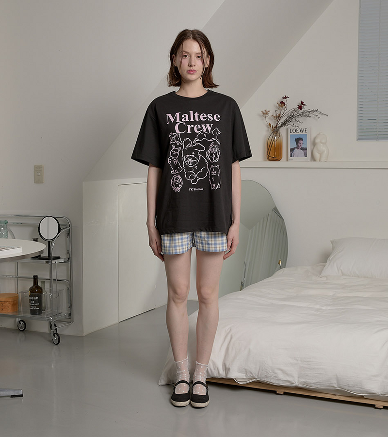 Maltese Crew Line Graphic Half Sleeve T-shirt Black
