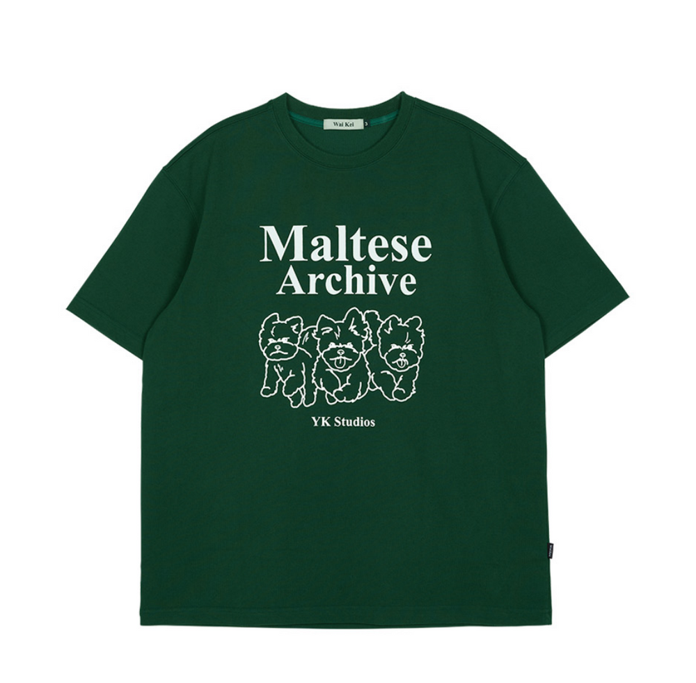 ★WAIKEI★ Maltese Gang Short Sleeve T-Shirt Green YK23HSTS0 Maltese Archive Line Graphic Half Sleeve T-shirt Green | Wai