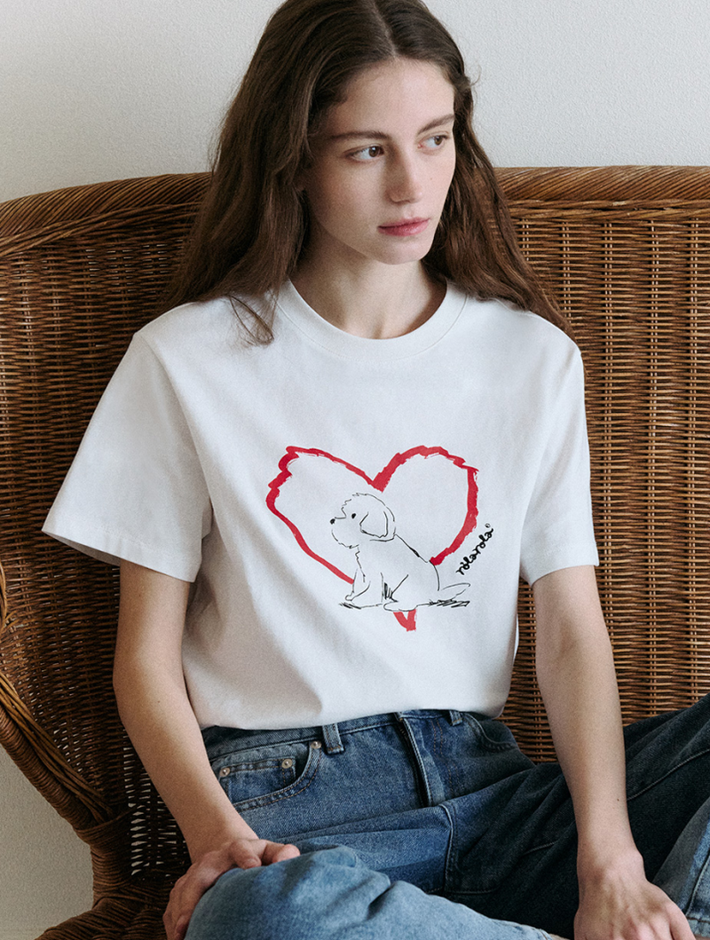 Heart Friends Puppy T-shirt White
