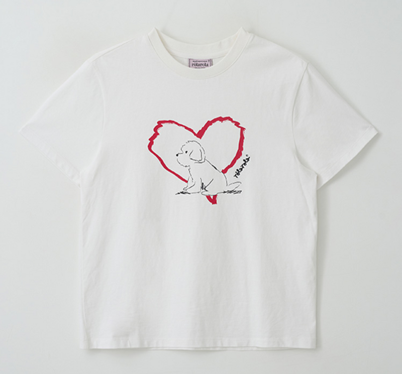 Heart Friends Puppy T-shirt White