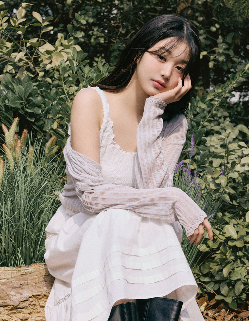 Lace Detail Cardigan Light Grey