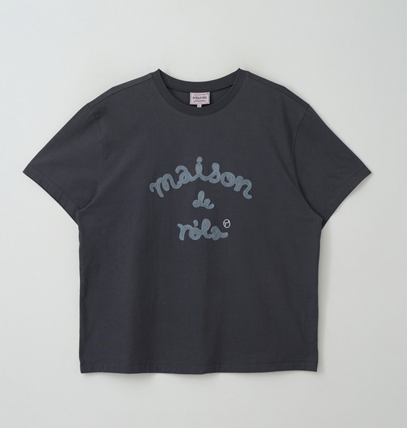 Maison De Rola Embroidery Loose Fit T-shirt Charcoal Grey