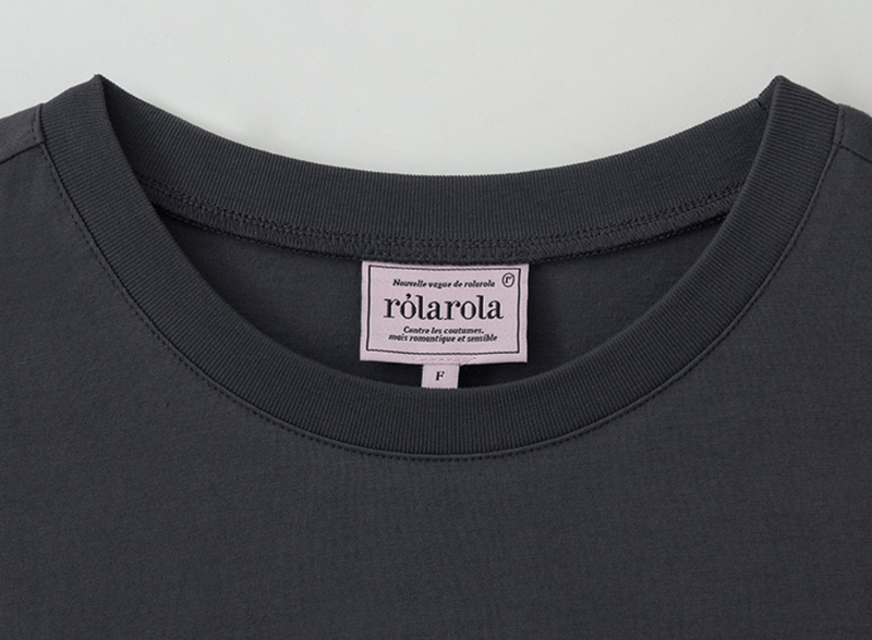 Maison De Rola Embroidery Loose Fit T-shirt Charcoal Grey