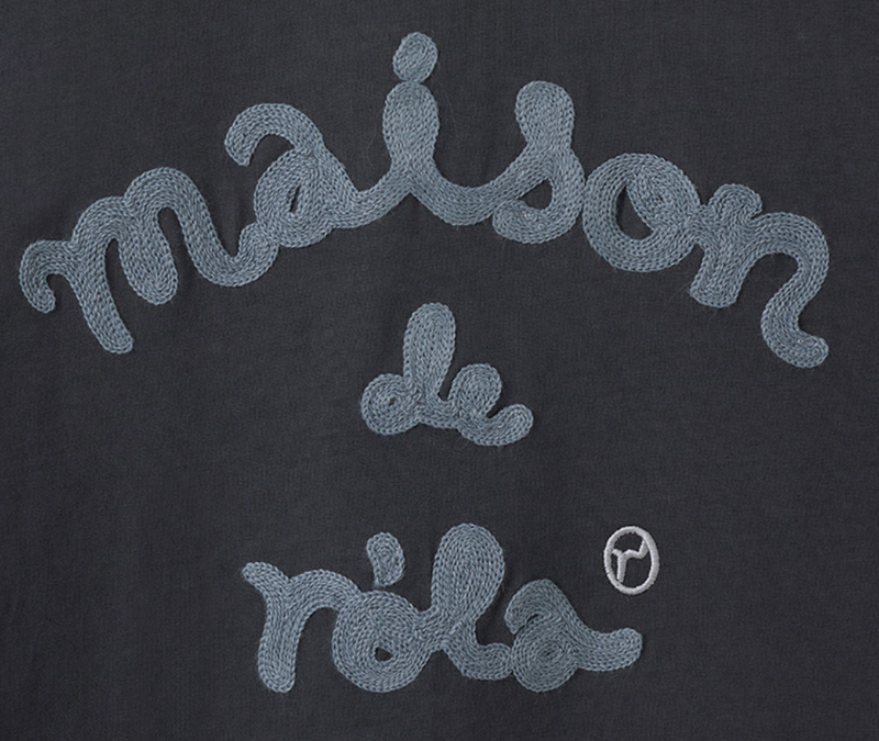 Maison De Rola Embroidery Loose Fit T-shirt Charcoal Grey