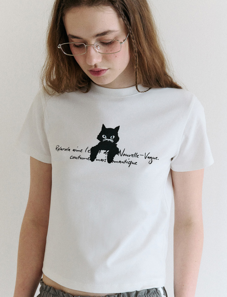 Rola Cat Friends T-shirt White