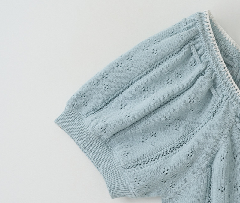 Skashi Ribbon Pointed Half Knit Sky Blue