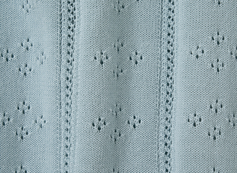 Skashi Ribbon Pointed Half Knit Sky Blue