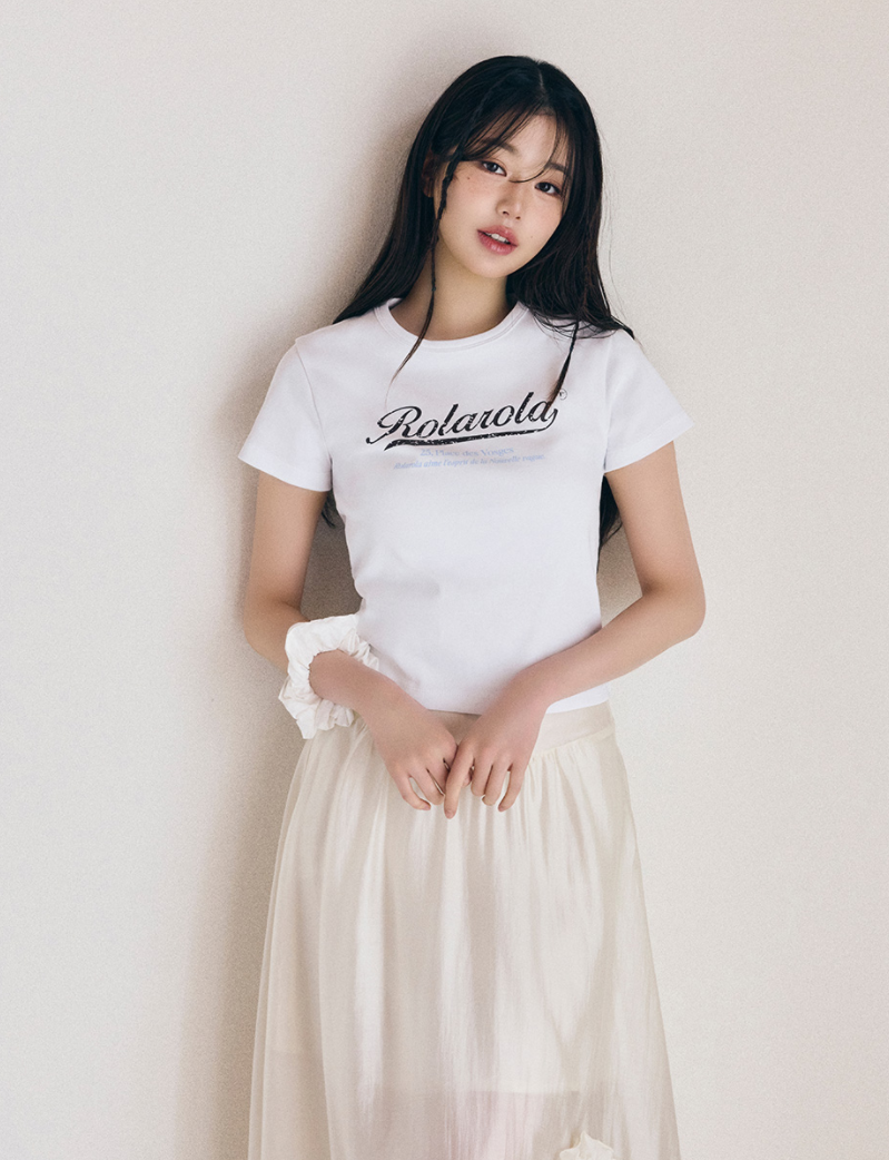 Unbalance Shirring Long Skirt Ivory