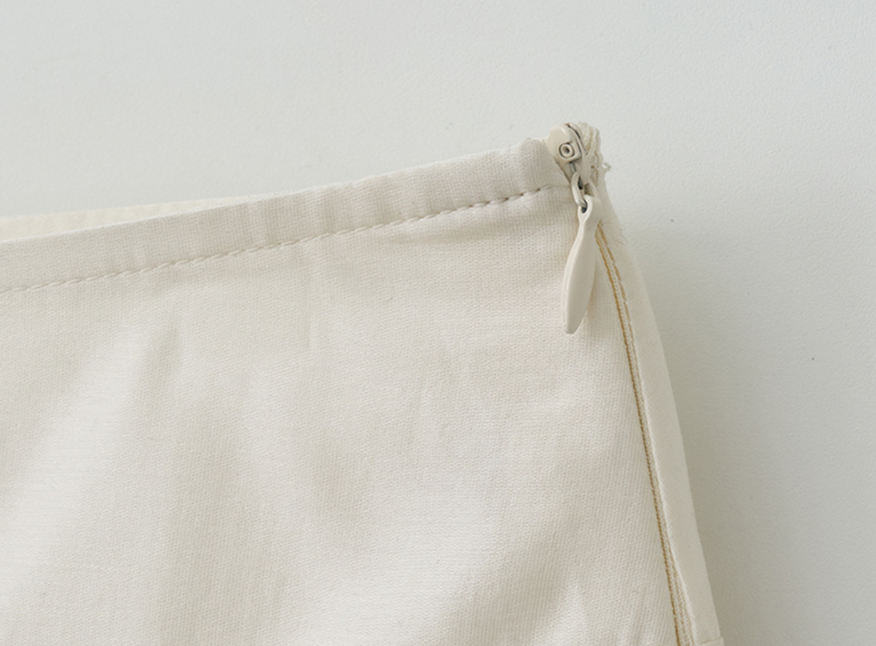 Unbalance Shirring Long Skirt Ivory