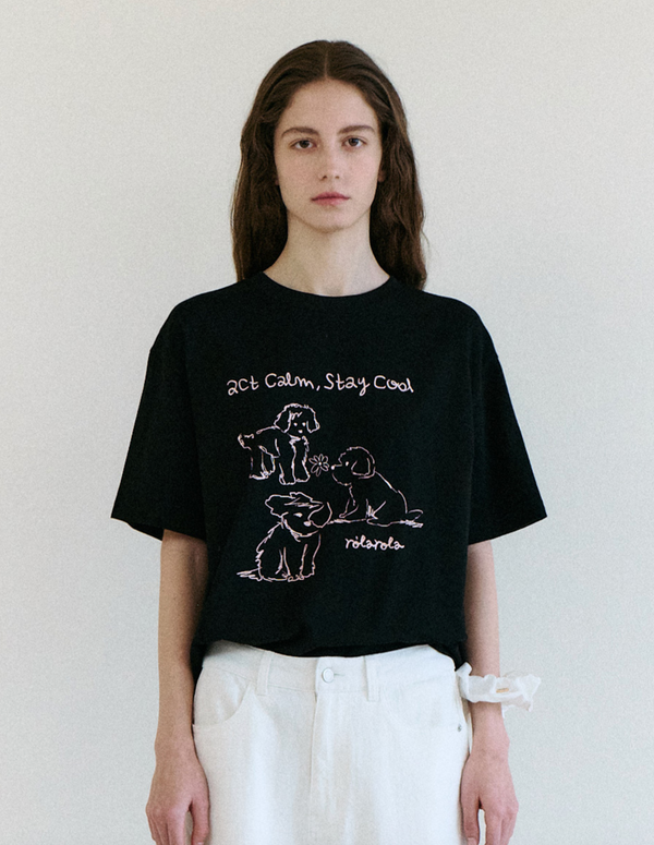 Cool Friends Puppy T-shirt Black