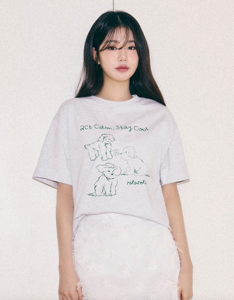 Cool Friends Puppy T-shirt Melange Grey