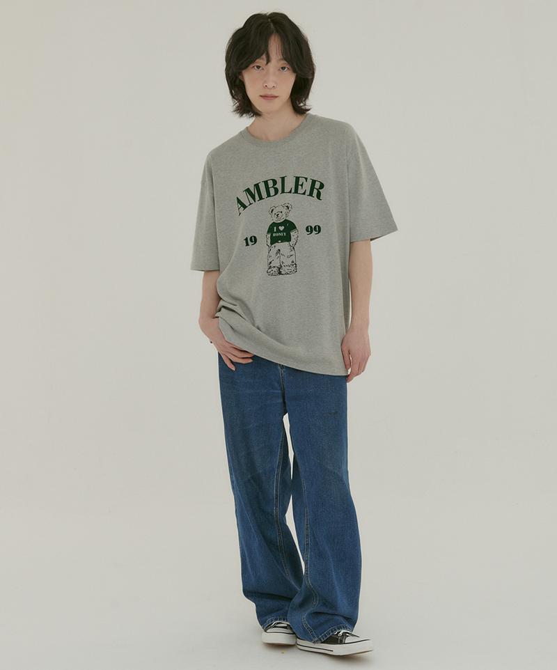 Just Chilling Bear T-shirt Melange Grey