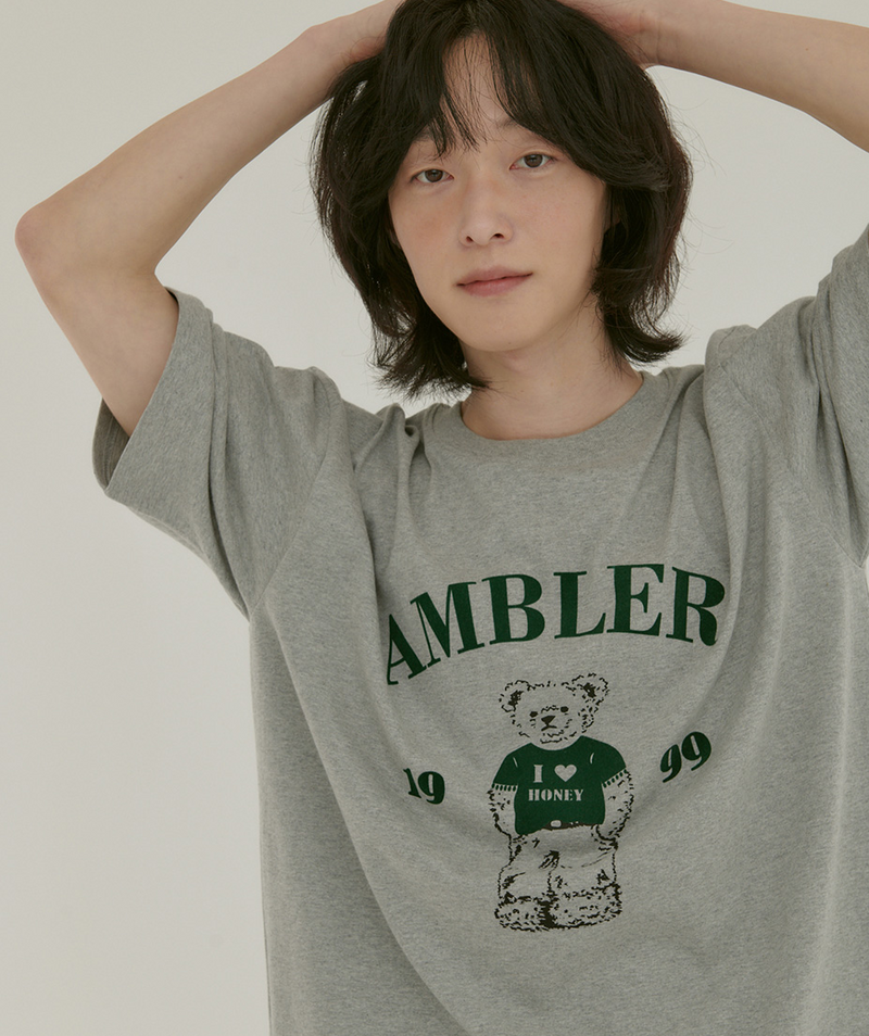 Just Chilling Bear T-shirt Melange Grey