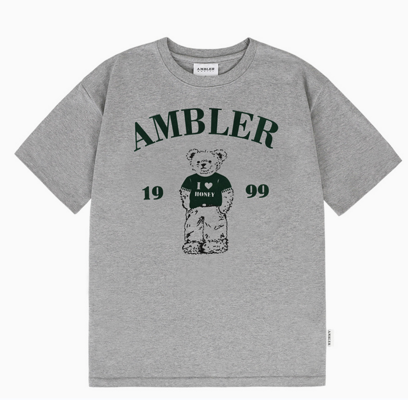 Just Chilling Bear T-shirt Melange Grey