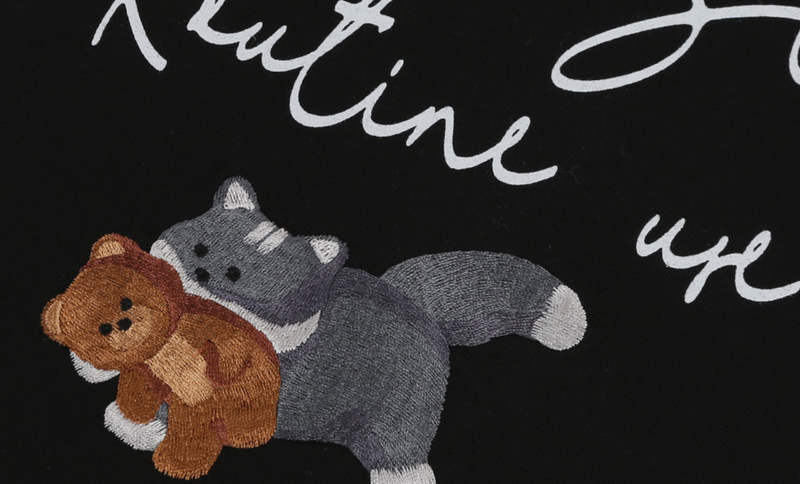Biting Little Bear T-shirt Black