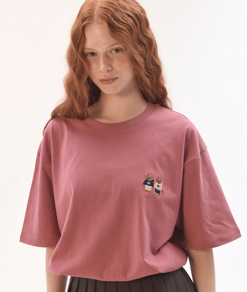 Twinlook Bear T-shirt Pink