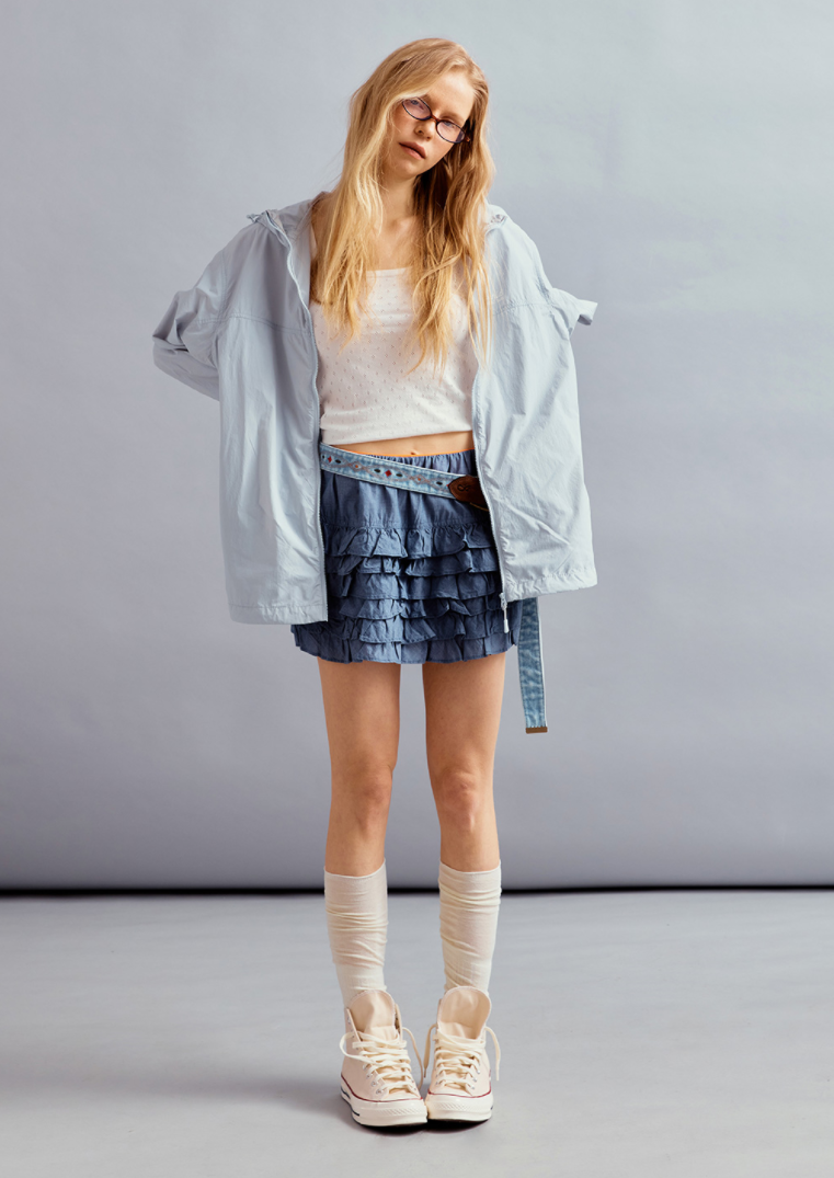 Steve Packable Windbreaker Light Blue