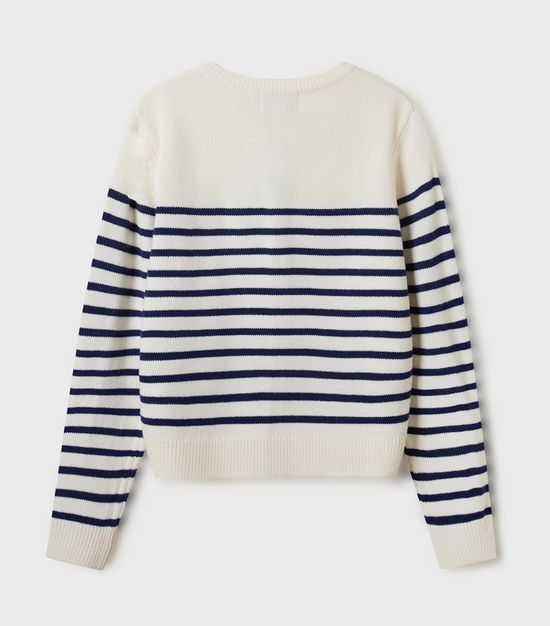 Steve R-neck Cardigan Cream